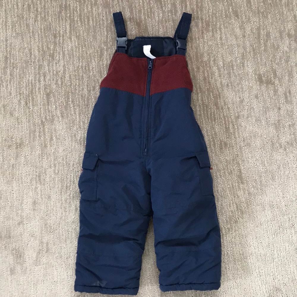 Cargo pocket toddler snow overalls